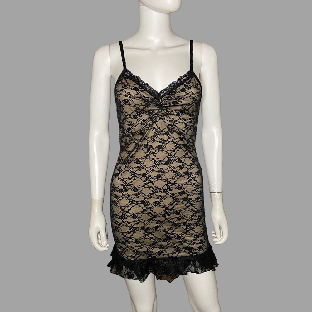 Forever 21 Black Lace Chemise with Sweetheart Neckline